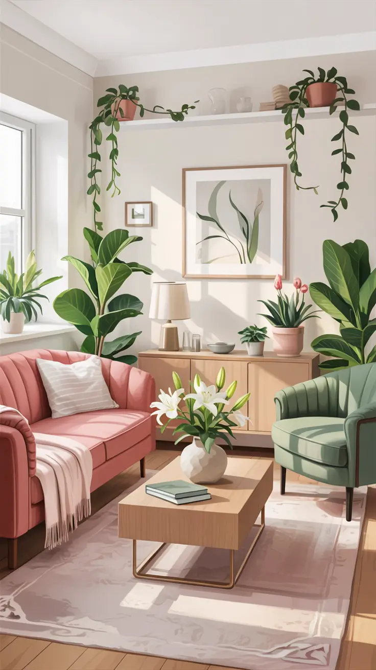 Small Apartment Living Room Ideas 2026 Small Apartment Living Room Ideas Pink And Green Color Story