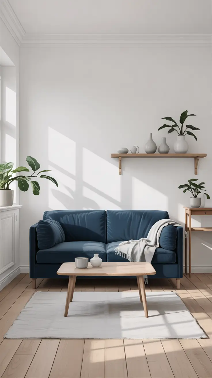 Small Apartment Living Room Ideas 2026 Small Apartment Living Room Ideas Blue With Calm Scandinavian Mood