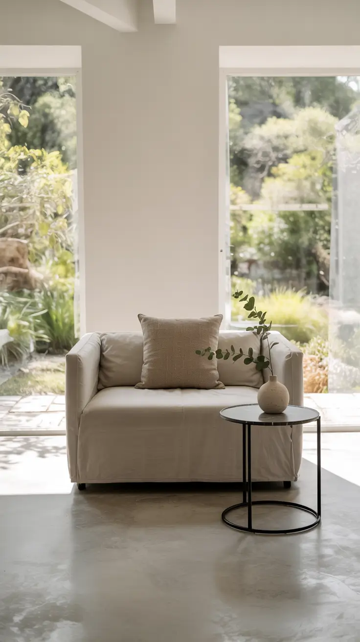 Sofa Minimalist Modern Ideas 2026 Bright Living Room With Garden View