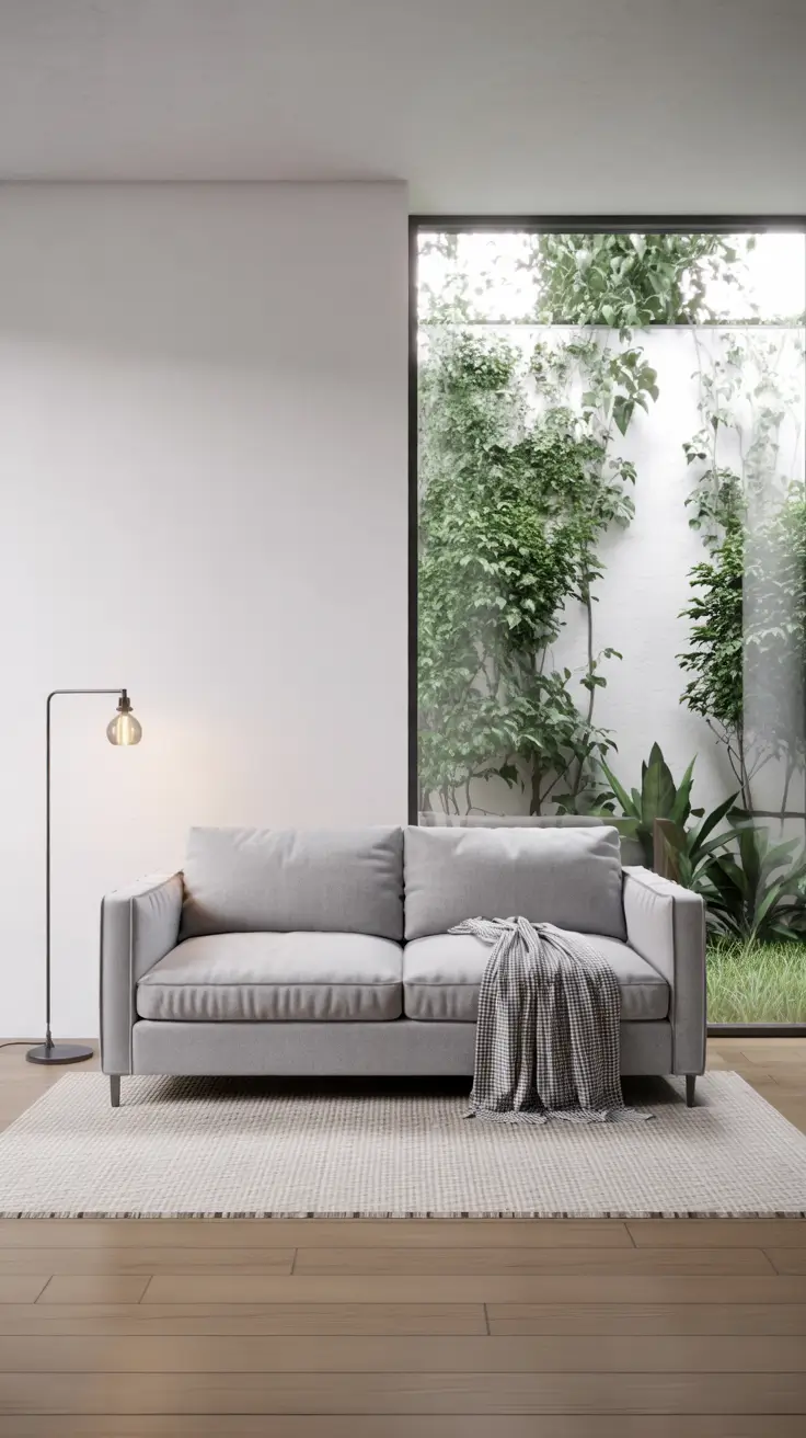 Sofa Minimalist Modern Ideas 2026 Neutral Sofa In Nature Inspired Living Room