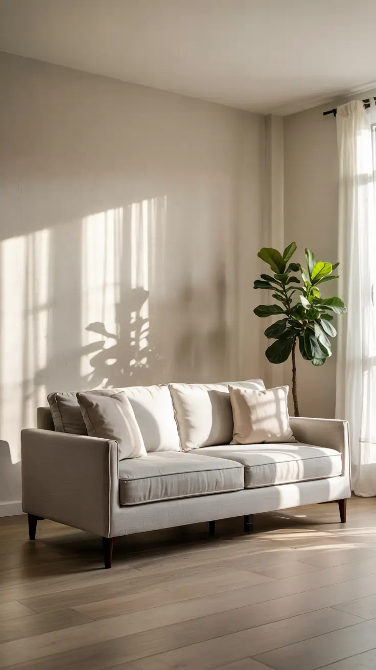 Sofa Minimalist Modern Ideas 2026 Neutral Minimalist Living Room With Sofa