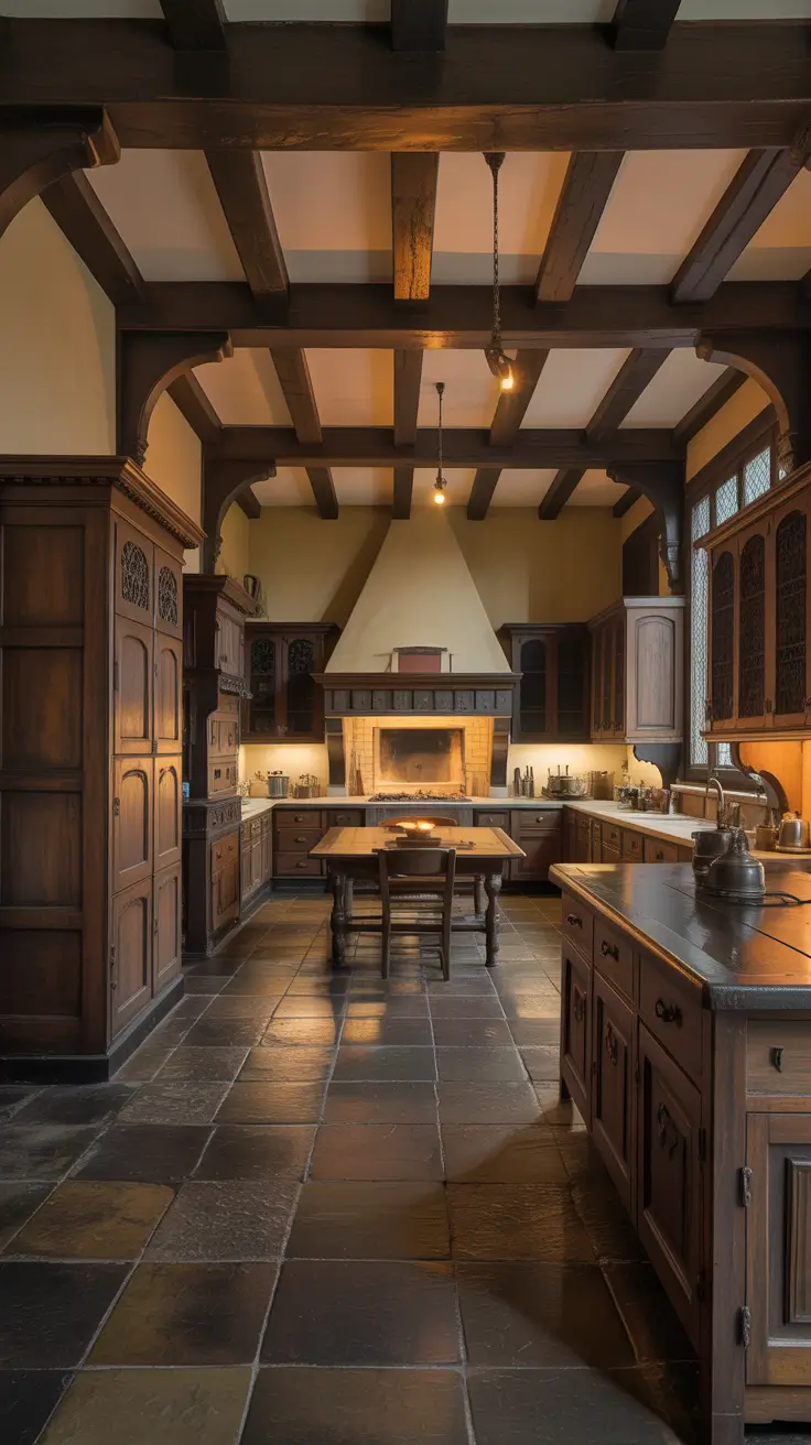 Style Kitchen Ideas 2026 Tudor Revival Kitchen Ideas With Dramatic Timber Detailing
