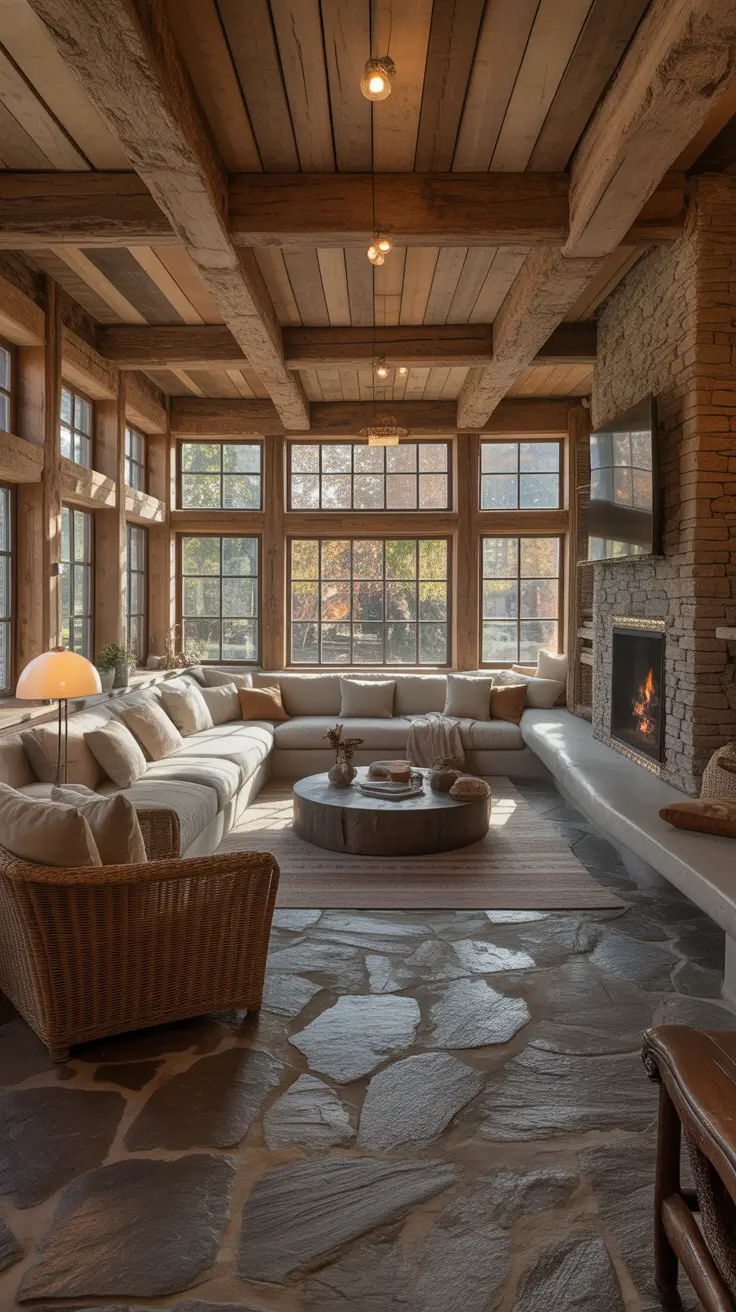 Sunken Living Room Ideas 2026 Rustic Sunken Living Room Ideas With Natural Materials