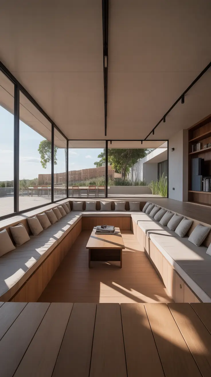 Sunken Living Room Ideas 2026 Built-In Bench Seating Sunken Living Room Inspiration