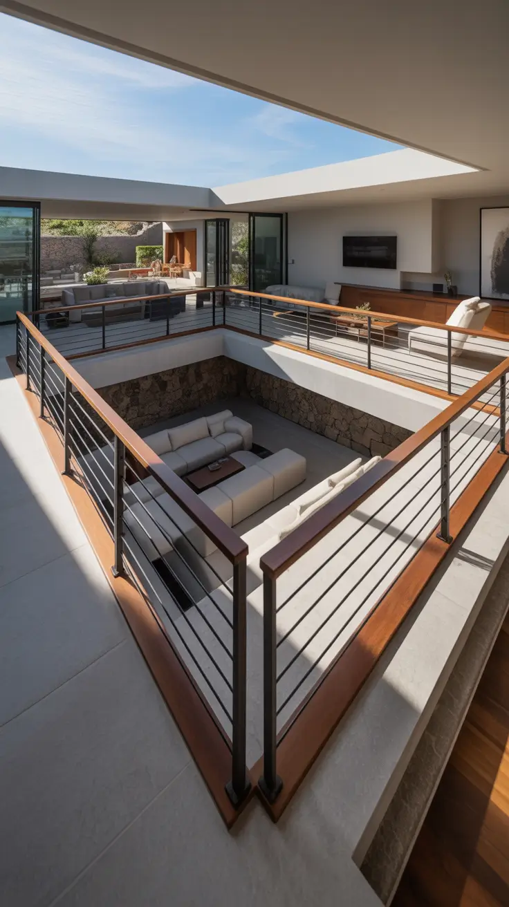 Sunken Living Room Ideas 2026 Sunken Living Room Railing Ideas For Safety And Style