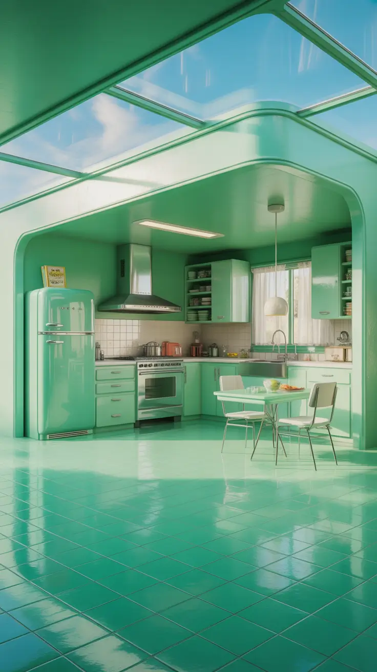 Vintage Kitchen Ideas 2026 Vintage Kitchen Ideas 1950s Mint Green Appliances And Chrome Details