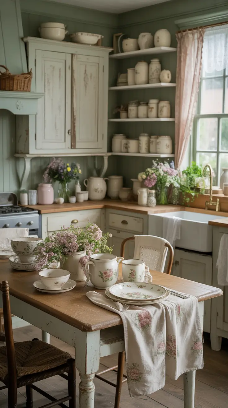 Vintage Kitchen Ideas 2026 Cozy Cottage Kitchen With Open Shelving