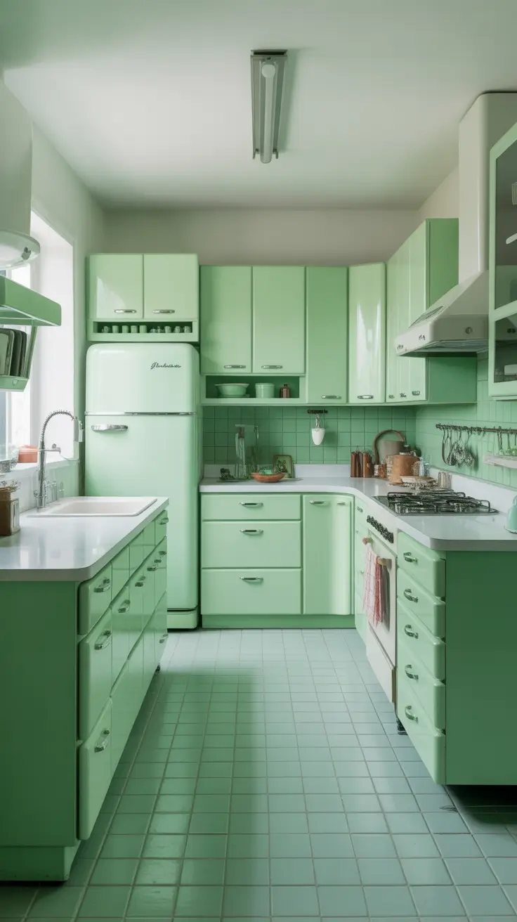Vintage Kitchen Ideas 2026 Vintage Kitchen Ideas 1950s Mint Green And White Color Schemes