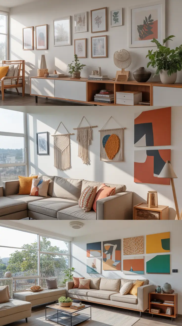 Wall Art for Living Room Ideas 2026 Colorful Wall Art Ideas For Living Room With Retro Poster Prints