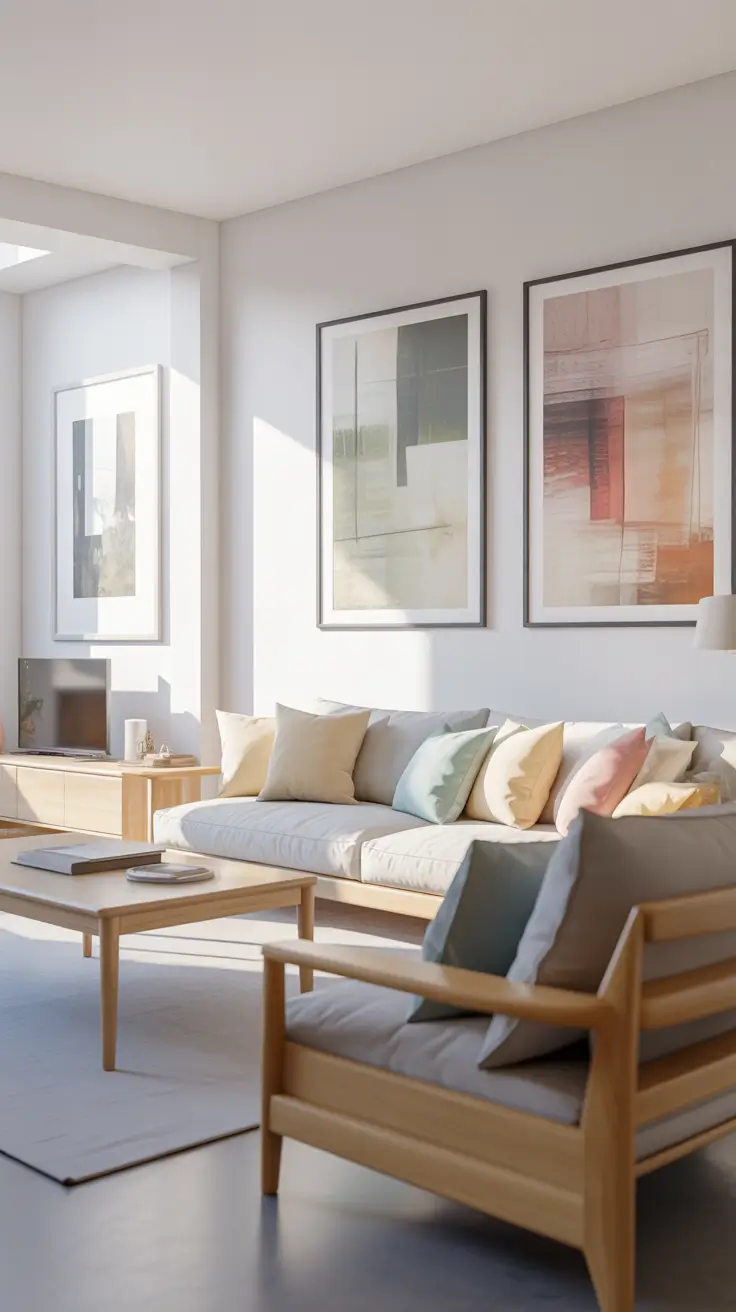 Wall Art for Living Room Ideas 2026 Wall Art Above TV Ideas For Living Room That Look Built-In