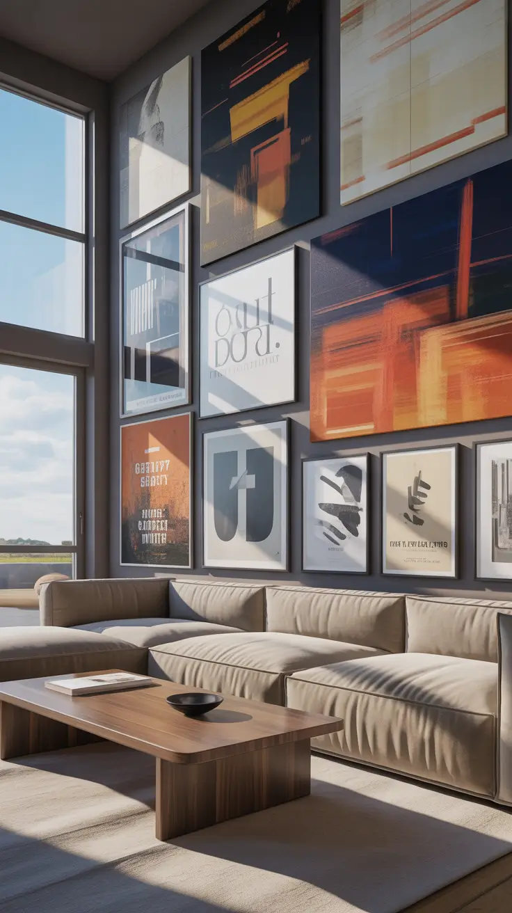 Wall Art for Living Room Ideas 2026 Statement Wall Art Ideas For Living Room With Oversized Abstract Posters