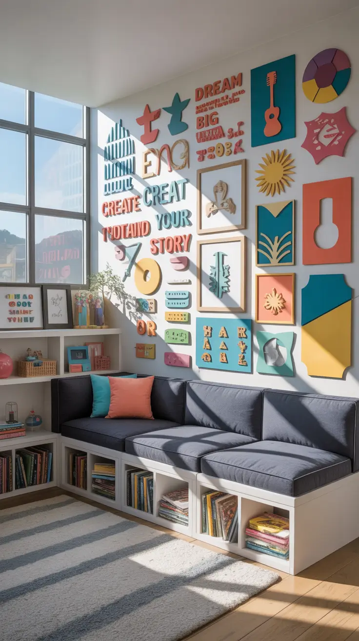 Wall Art for Living Room Ideas 2026 Playroom Style Wall Art Ideas For Living Room With Bold 3D Decor