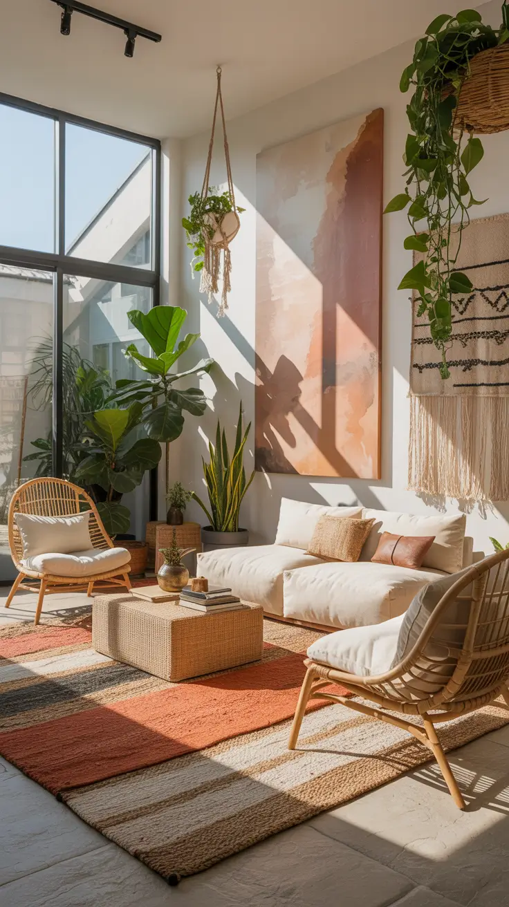 Wall Art for Living Room Ideas 2026 Modern Boho Wall Art Living Room Ideas For A Free-Spirited Space