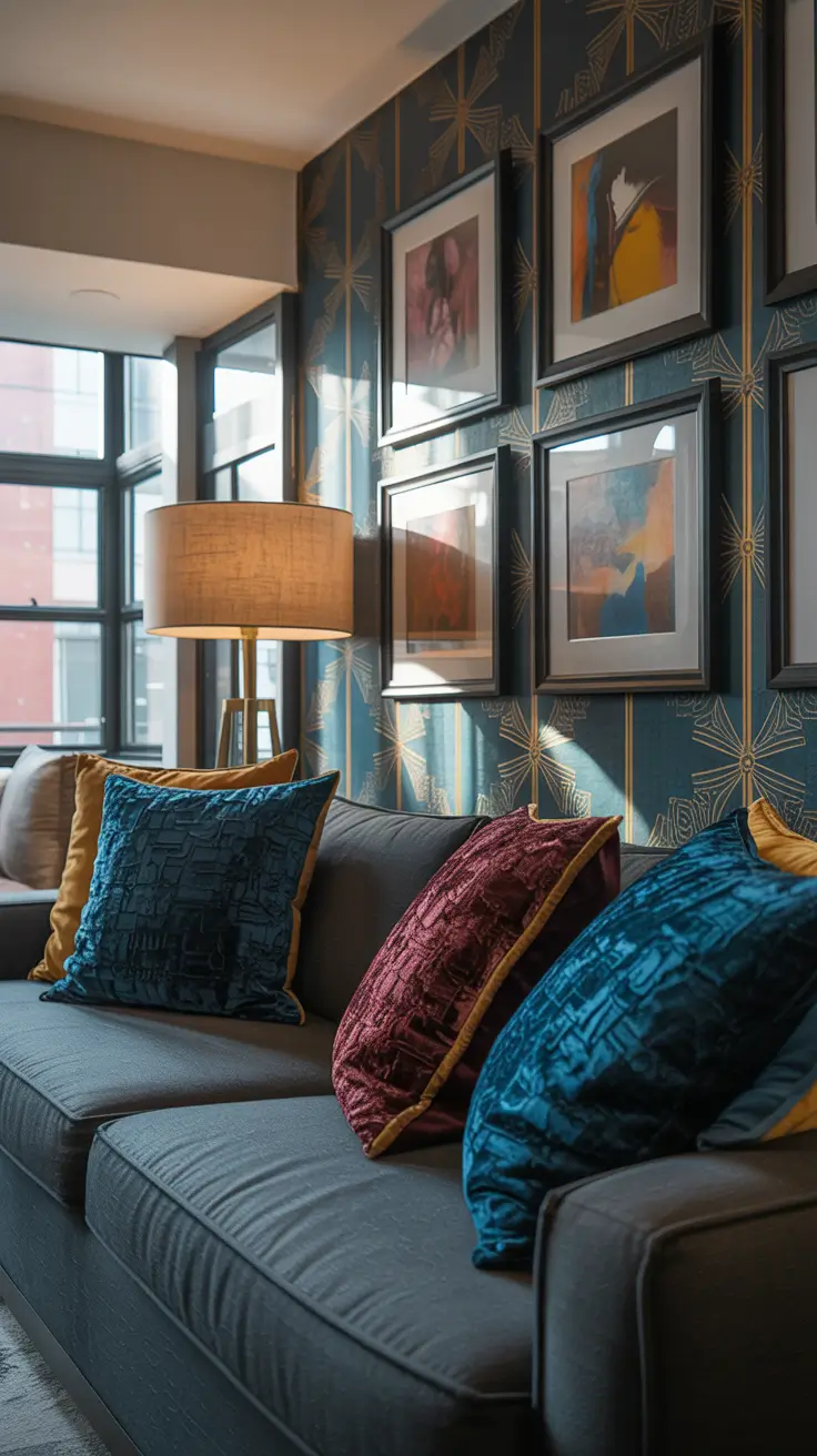 Wall Art for Living Room Ideas 2026 Living Room Accent Wall Ideas Art With Bold Wallpaper And Painting Designs