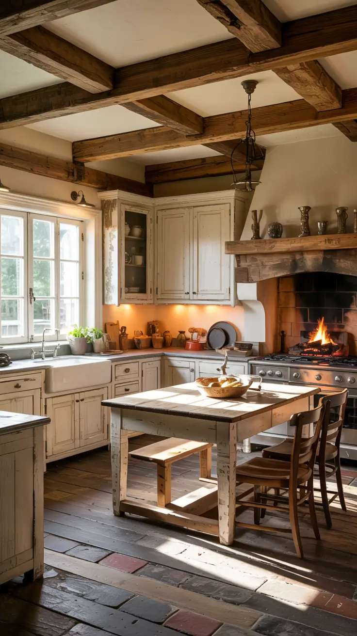 White Kitchen Cabinets Ideas 2026 Distressed White Kitchen Cabinets For Rustic Kitchen Charm