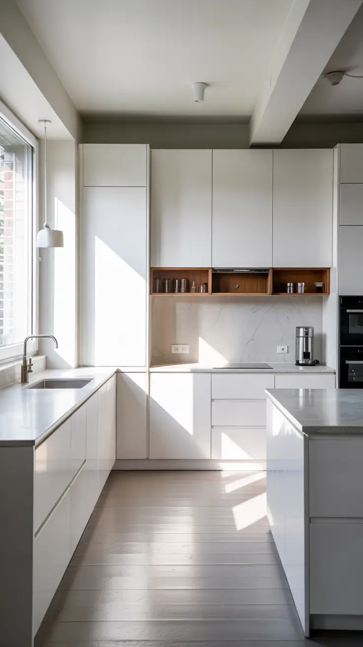 White Kitchen Cabinets Ideas 2026 Minimalist Hidden Storage With White Kitchen Cabinets Ideas