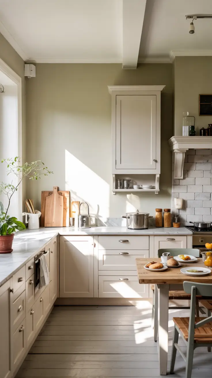 White Kitchen Cabinets Ideas 2026 Kitchen Wall Color Ideas White Cabinets With Sage Green And Grey And Tones