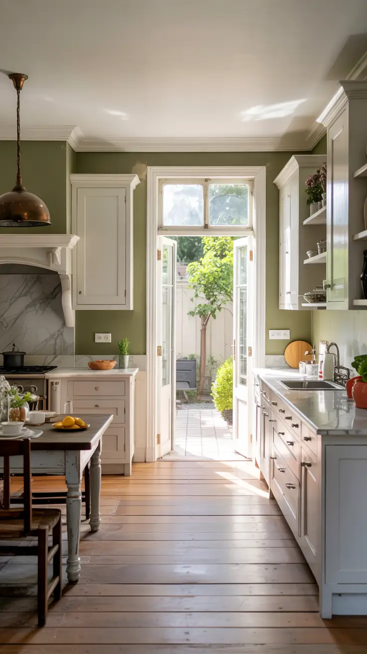 White Kitchen Cabinets Ideas 2026 Kitchen Wall Color Ideas White Cabinets With Sage Green And Grey And Tones